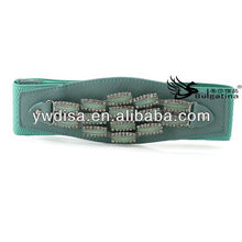 2013 Popular Rhinestones PU Elastic Belt For Woman